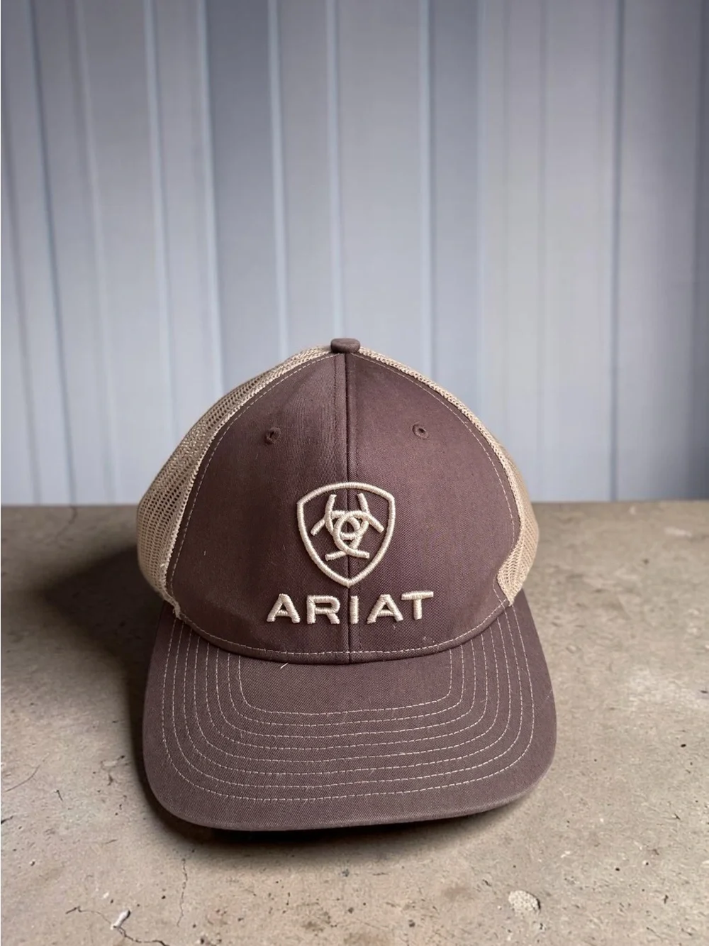 Ariat Tan and Brown Mesh Back Cap